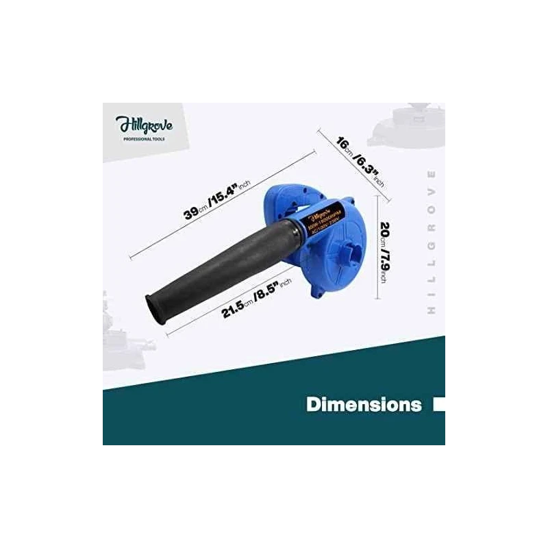 Hillgrove HGCM1099 800W Electric Air Blower with Carbon Brushes Gloves & 8-Inch Adjustable Wrench image-4