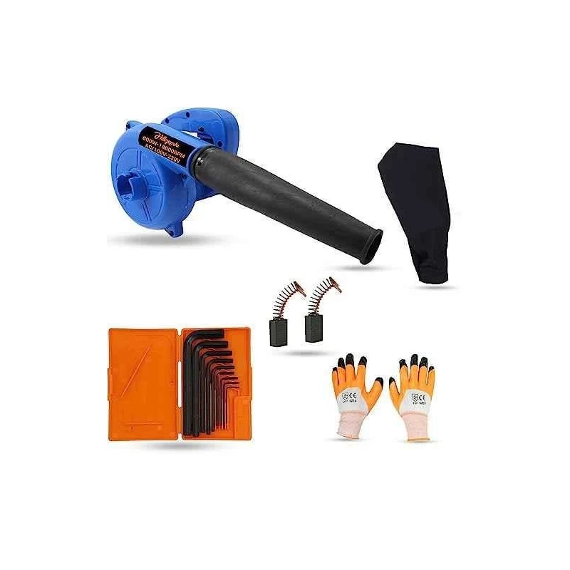 Hillgrove HGCM1083 800W Electric Air Blower with Carbon Brushes Gloves & 9-Piece Allen Key Set image-3