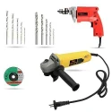 Hillgrove HGCM904 850W Angle Grinder & 500W 10mm Drill Machine Combo with Grinding Wheel 5 HSS & 5 Masonry Drill Bits image-5