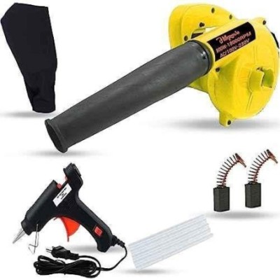 Hillgrove HGCM1043 800W Yellow Electric Air Blower with Carbon Brushes Glue Gun & 5 Glue Sticks image-2