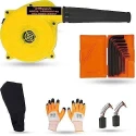 Hillgrove HGCM1102 800W Yellow Electric Air Blower with Carbon Brushes Gloves & 9-Piece Allen Key Set image-1