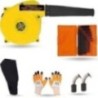 Hillgrove HGCM1102 800W Yellow Electric Air Blower with Carbon Brushes, Gloves & 9-Piece Allen Key Set