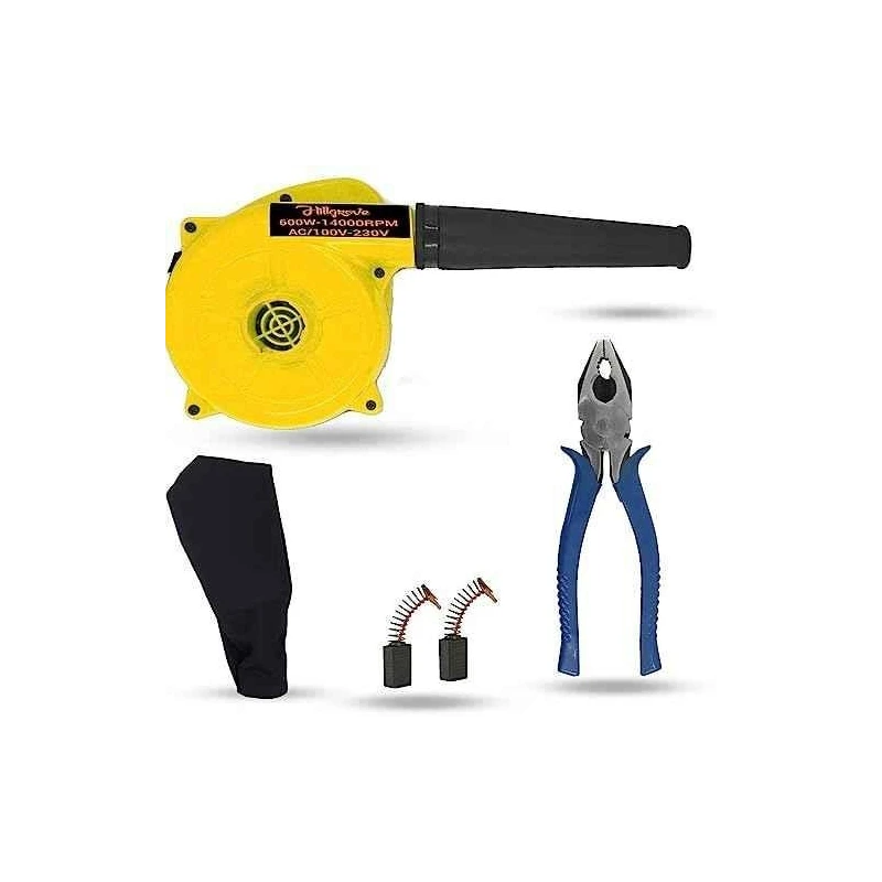 Hillgrove HGCM1051 800W Yellow Electric Air Blower with Carbon Brushes & 8-Inch Plier image-4