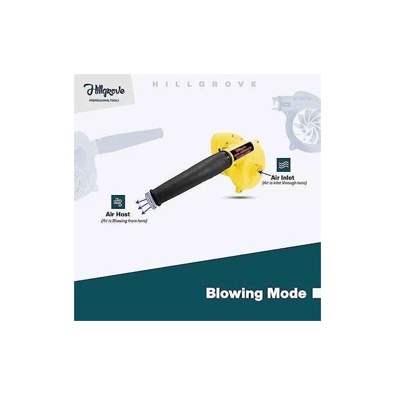 Hillgrove HGCM1050 800W Yellow Electric Air Blower with Carbon Brushes & 8-Inch Plier image-1