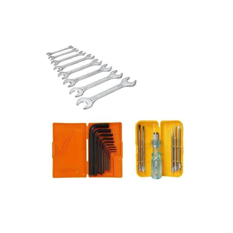 Hillgrove HGCM334M1 9-Piece Hex Allen Key Set with 8 Double Open End Wrenches & 5-in-1 Screwdriver image-2