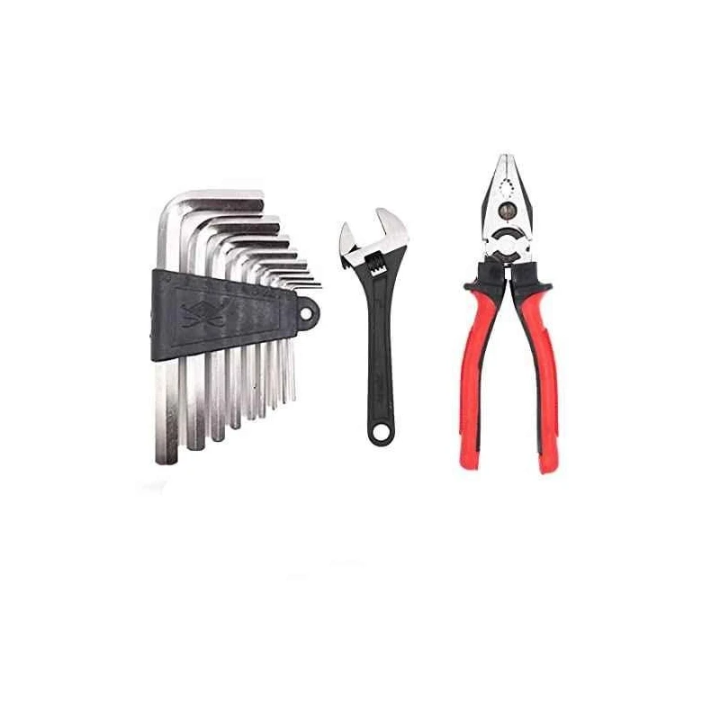 Hillgrove HGCM859 9-Piece Alloy Steel Hex Allen Key Set with 8-Inch Adjustable Wrench & Combination Plier image-5