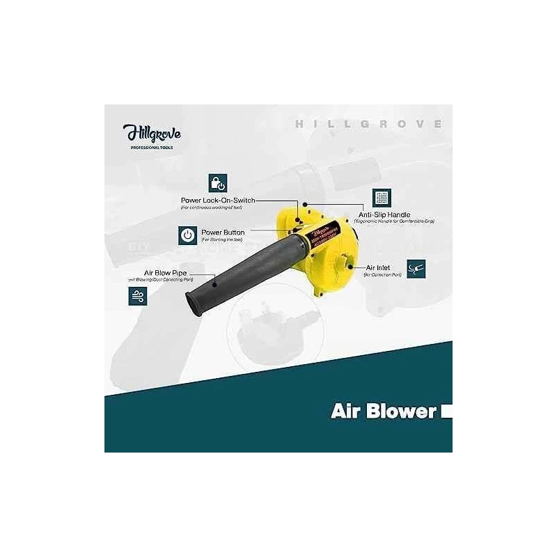 Hillgrove HGCM1061 800W Yellow Electric Air Blower with Carbon Brushes & 8-Piece Double Open End Wrench Set image-5