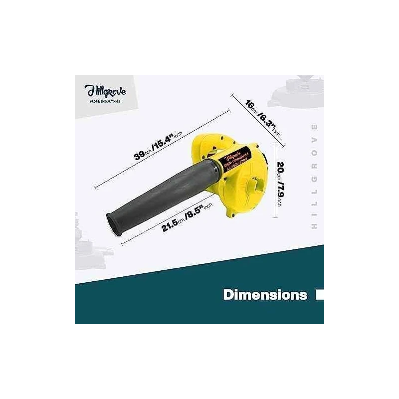 Hillgrove HGCM1061 800W Yellow Electric Air Blower with Carbon Brushes & 8-Piece Double Open End Wrench Set image-6