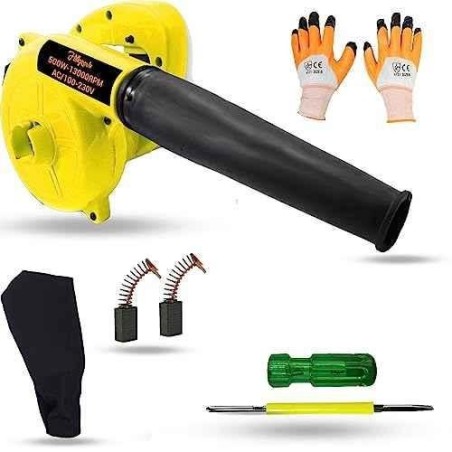 Hillgrove HGCM1110 800W Yellow Electric Air Blower with Carbon Brushes Gloves & 2-in-1 Screwdriver image-4