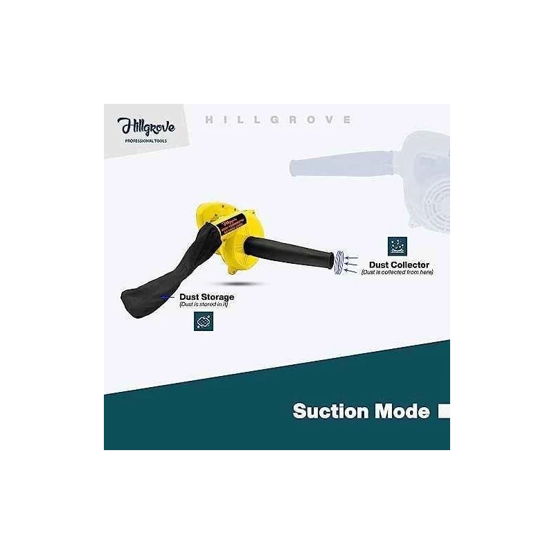 Hillgrove HGCM1110 800W Yellow Electric Air Blower with Carbon Brushes Gloves & 2-in-1 Screwdriver image-6