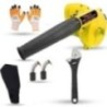 Hillgrove HGCM1118 800W Yellow Electric Air Blower with Carbon Brushes, Gloves & 8-Inch Adjustable Wrench