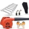 Hillgrove HGCM1138 800W Red Electric Air Blower with Carbon Brushes, Gloves & 8-Piece Double Open End Wrench Set