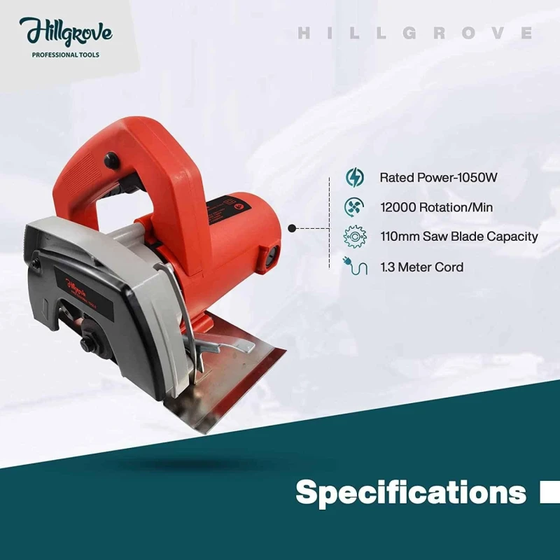 Hillgrove HGCM244M1 1050W Cutting Saw Machine with 2 Wood Cutting Wheels Safety Goggles Tape & Gloves image-6