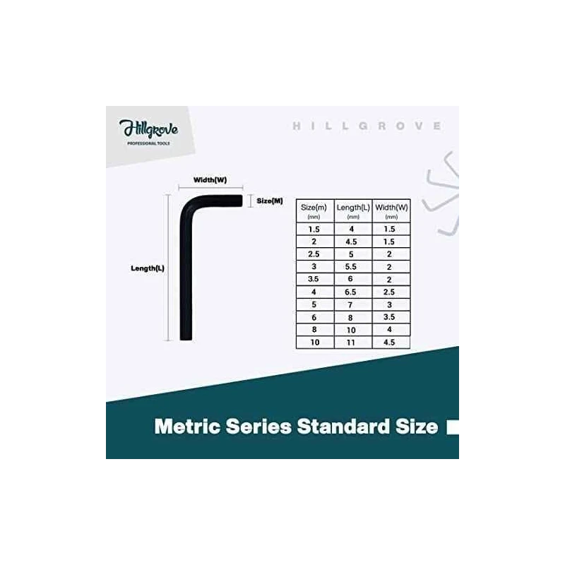 Hillgrove HGCM990 10-Piece Hex Allen Key Set for Bike Bicycle & Cycle image-5