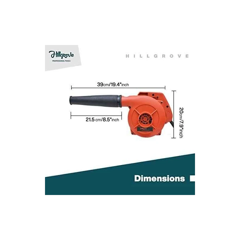 Hillgrove HGCM1132 800W Red Electric Air Blower with Carbon Brushes Gloves & 25-in-1 Screwdriver image-1