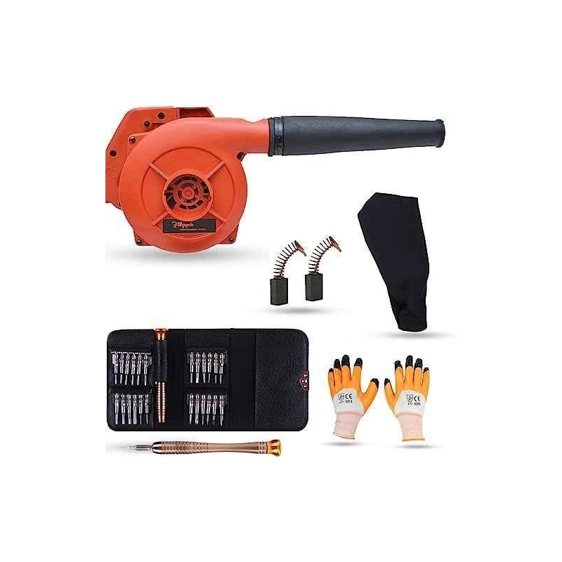Hillgrove HGCM1132 800W Red Electric Air Blower with Carbon Brushes Gloves & 25-in-1 Screwdriver image-5