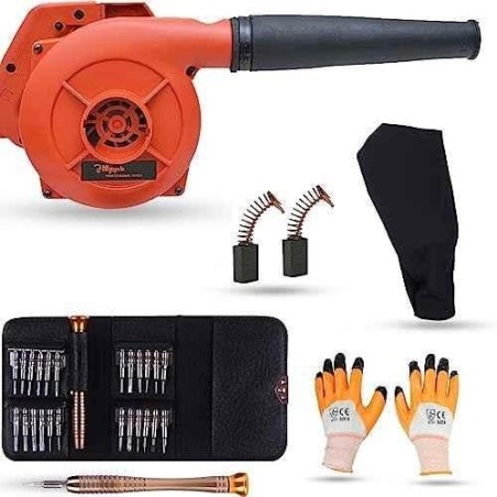 Hillgrove HGCM1132 800W Red Electric Air Blower with Carbon Brushes Gloves & 25-in-1 Screwdriver image-5