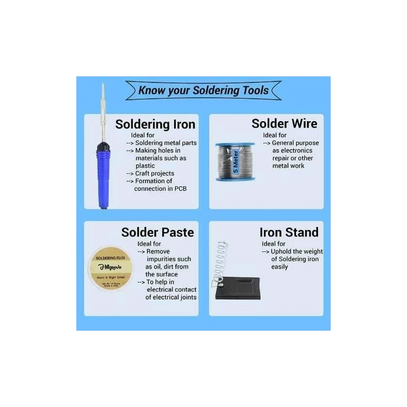 Hillgrove HG0096 12-in-1 Mobile Soldering & Desoldering Tool Kits with Flux Paste & Wire image-6