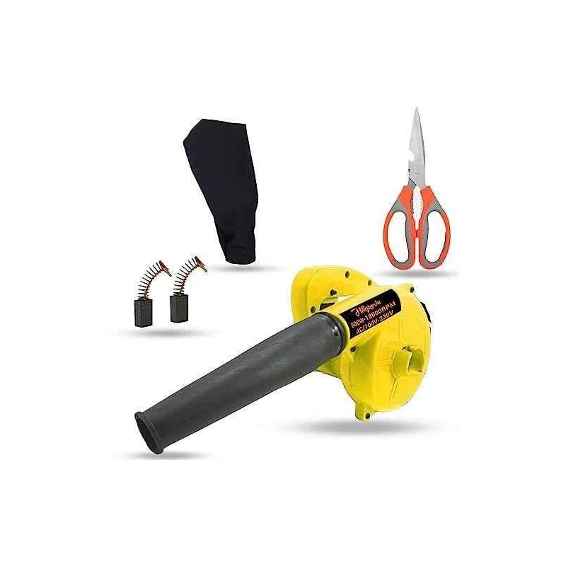 Hillgrove HGCM1047 800W Yellow Electric Air Blower with Carbon Brushes & Scissor image-1
