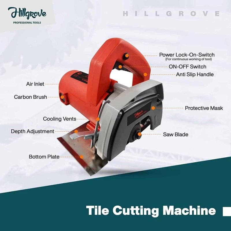 Hillgrove HGCM246M1 1050W Cutting Saw Machine with 2 Wood Cutting Wheels Safety Goggles Tape & Gloves image-6