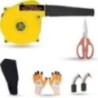 Hillgrove HGCM1105 800W Yellow Electric Air Blower with Carbon Brushes, Gloves & Scissor