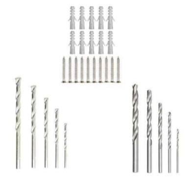 Hillgrove HGCM183M1 Drill Bit & Fastener Combo with 5 HSS Bits 5 Masonry Bits 10 Screws & 10 Gitti image-3