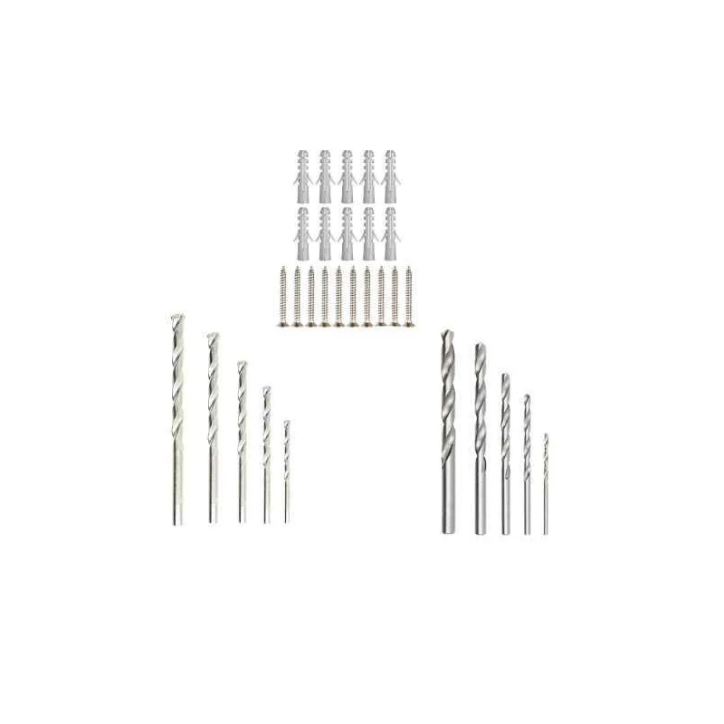 Hillgrove HGCM183M1 Drill Bit & Fastener Combo with 5 HSS Bits 5 Masonry Bits 10 Screws & 10 Gitti image-3