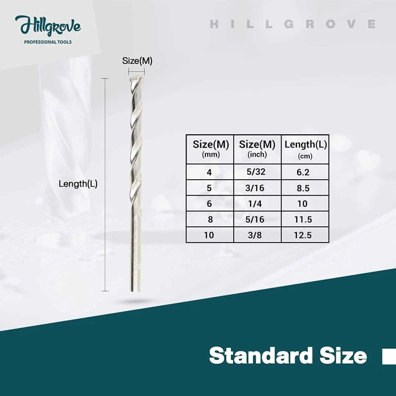 Hillgrove HGCM183M1 Drill Bit & Fastener Combo with 5 HSS Bits 5 Masonry Bits 10 Screws & 10 Gitti image-4