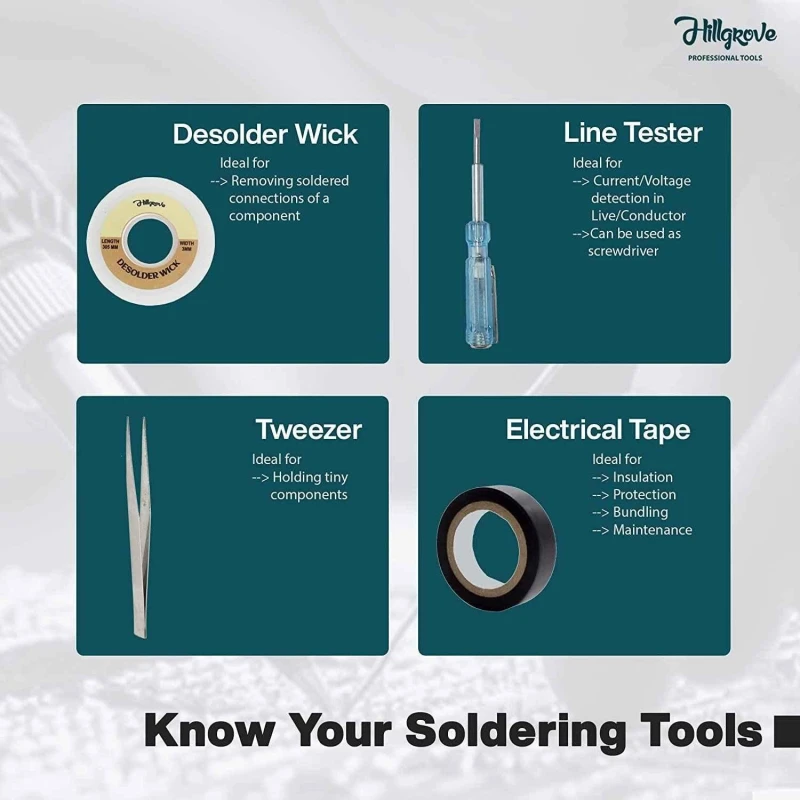 Hillgrove HGVE5M1 8-Piece 25W Soldering Iron Kits image-2
