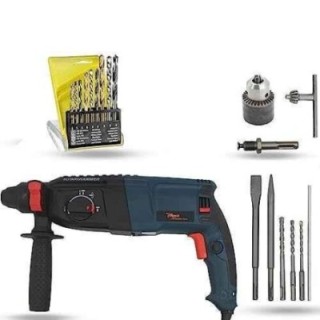 Hillgrove HGCM1237 1200W Hammer Impact Drill Machine with Chuck SDS Adapter 5 SDS Plus Bits & 9 Drill Bits image-4
