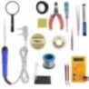 Hillgrove HGCM423M1 25W Flat Tip Mobile Soldering Iron Tool Kits with Digital Multimeter