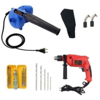 Hillgrove HGCM354M1 800W Suction Dust Cleaner Air Blower with 700W Drill Machine 5 Masonry Bits & Carbon Brush image-4