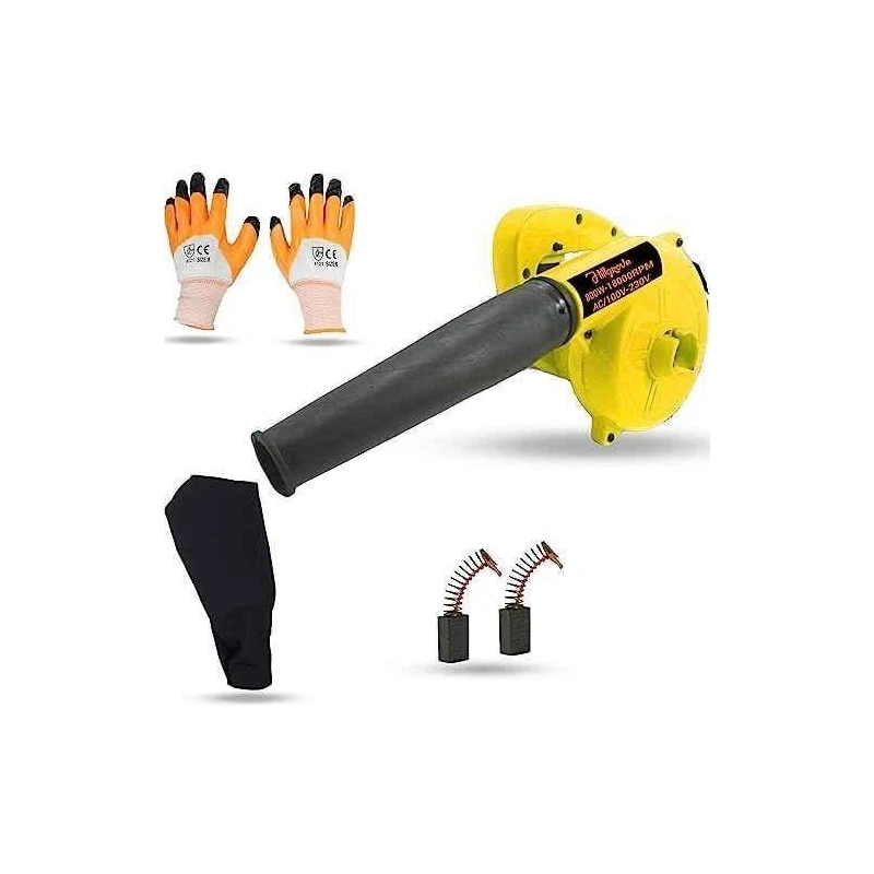 Hillgrove HGCM1042 800W Yellow Electric Air Blower with Carbon Brushes & Gloves image-3