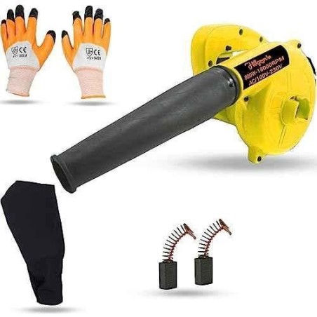 Hillgrove HGCM1042 800W Yellow Electric Air Blower with Carbon Brushes & Gloves image-3