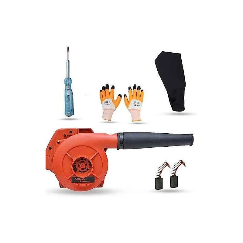Hillgrove HGCM1134 800W Red Electric Air Blower with Carbon Brushes Gloves & Line Tester image-1