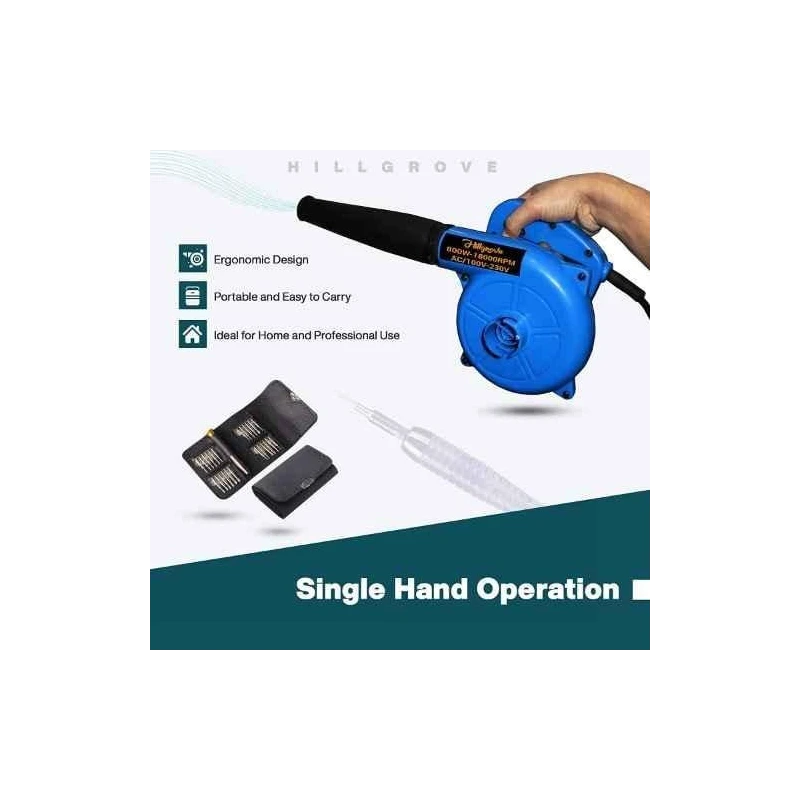 Hillgrove HGCM007 800W Electric Air Blower & Suction Dust Cleaner with Screwdriver Combo image-2