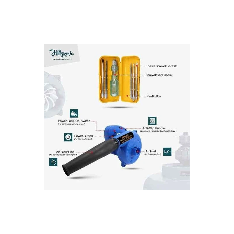 Hillgrove HGCM001 750W Electric Air Blower & Suction Dust Cleaner with Screwdriver Combo image-5