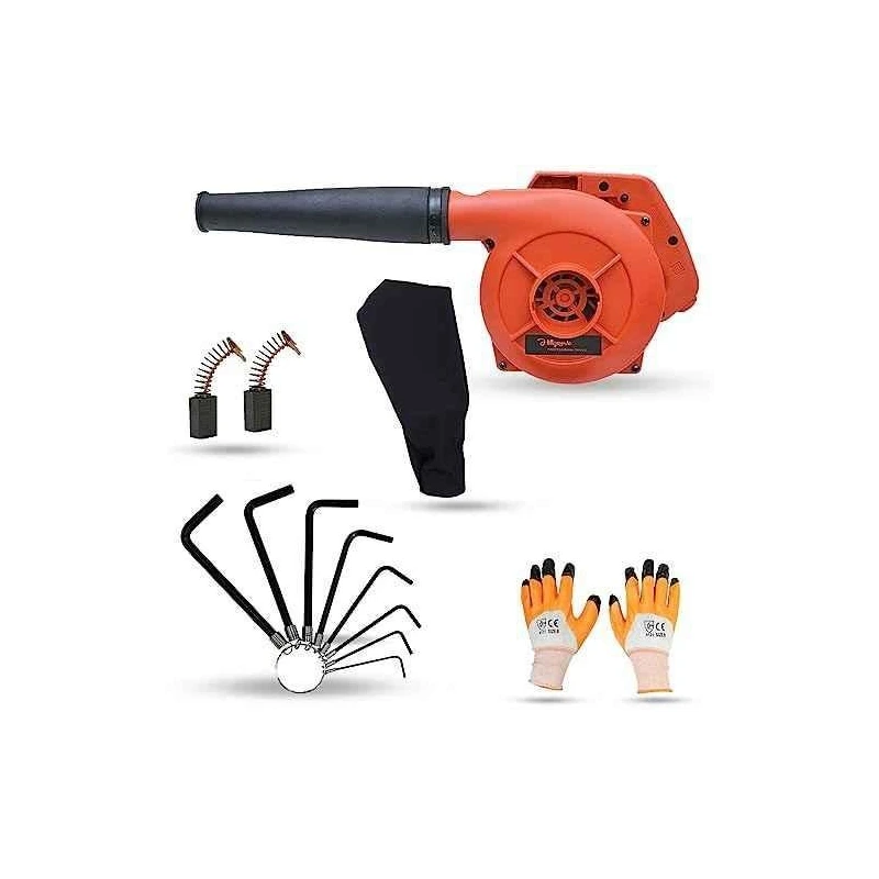 Hillgrove HGCM1122 800W Red Electric Air Blower with Carbon Brushes Gloves & 8-Piece Allen Key Set image-3