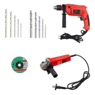Hillgrove HGCM344M1 850W Angle Grinder & 700W Drill Machine Combo with Grinding Wheels & 10 Masonry & HSS Drill Bits image-6