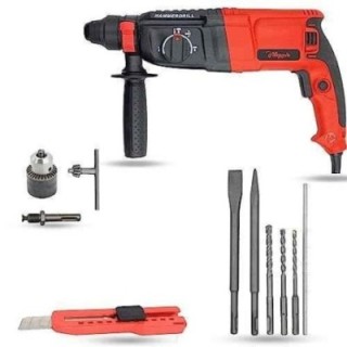 Hillgrove HGCM1261 1200W Hammer Impact Drill Machine with 5 SDS Plus Bits Chuck SDS Adapter & Utility Knife image-4