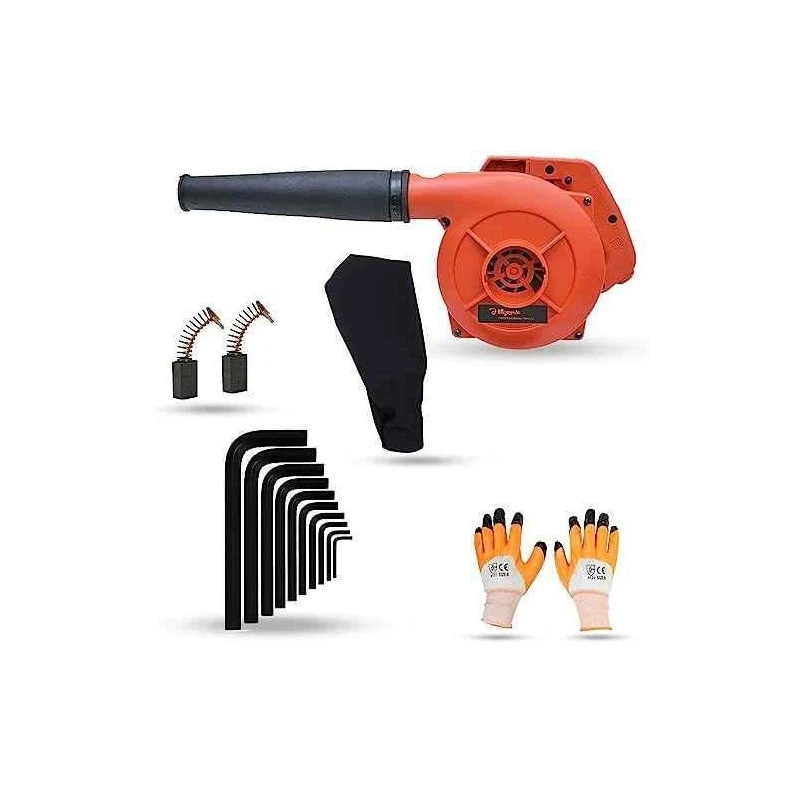 Hillgrove HGCM1123 800W Red Electric Air Blower with Carbon Brushes Gloves & 10-Piece Allen Key Set image-5