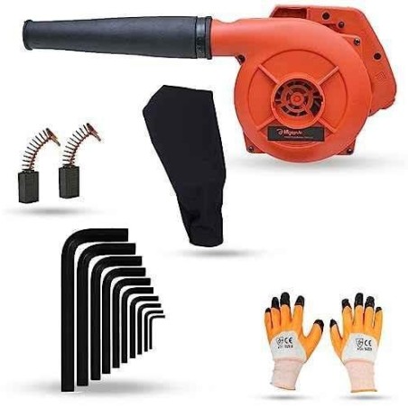 Hillgrove HGCM1123 800W Red Electric Air Blower with Carbon Brushes Gloves & 10-Piece Allen Key Set image-5
