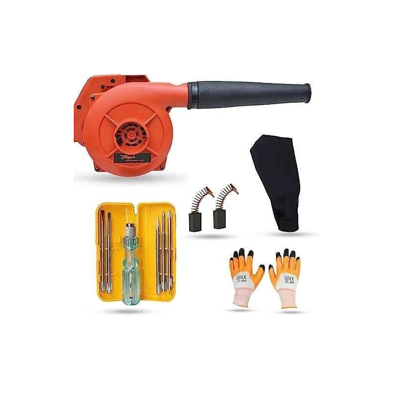 Hillgrove HGCM1130 800W Red Electric Air Blower with Carbon Brushes Gloves & 5-in-1 Screwdriver image-3
