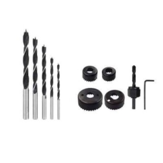 Hillgrove HGCM181M1 5-Piece Wood Drill Bit Set with 6 Woodworking Hole Saw Bits image-1