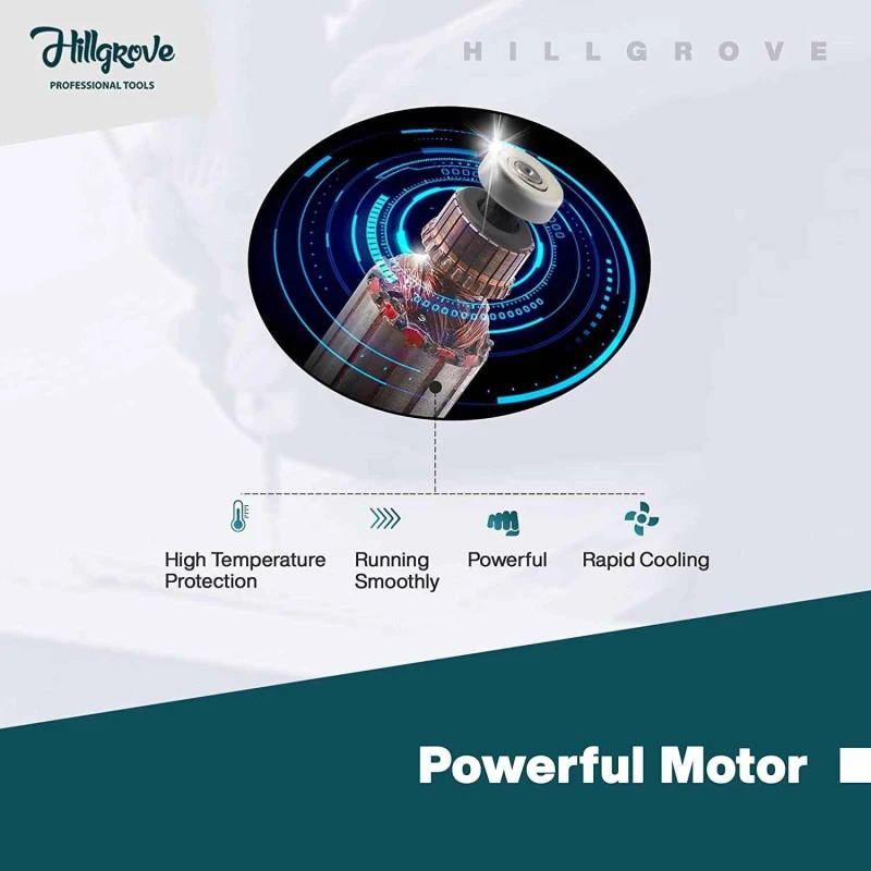 Hillgrove HGCM247M1 700W Drill Machine with Gloves & 15-Piece Bit Set (HSS Wood Masonry) image-5