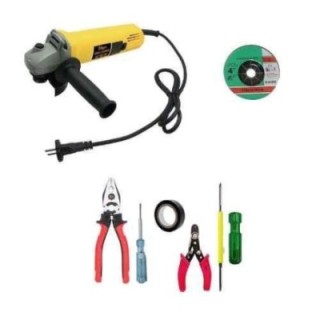 Hillgrove HGCM286M1 850W 11000rpm Angle Grinder with Grinding Wheel & 5-Piece Hand Tool Kits image-3