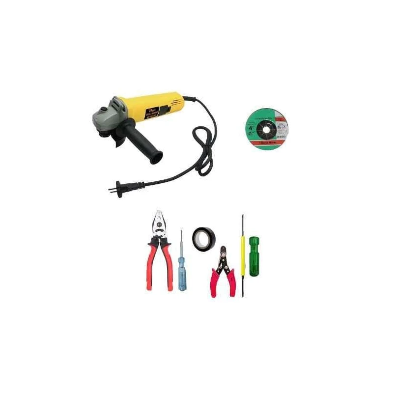 Hillgrove HGCM286M1 850W 11000rpm Angle Grinder with Grinding Wheel & 5-Piece Hand Tool Kits image-3