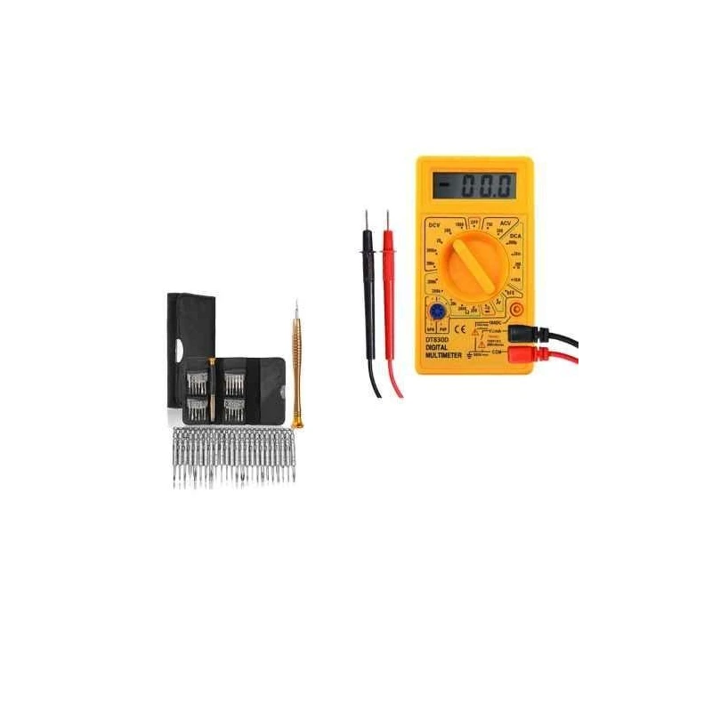 Hillgrove HGCM463M1 AC-DC Voltage Ohm Digital Mini Multimeter with 25-in-1 Precision Screwdriver Set image-2