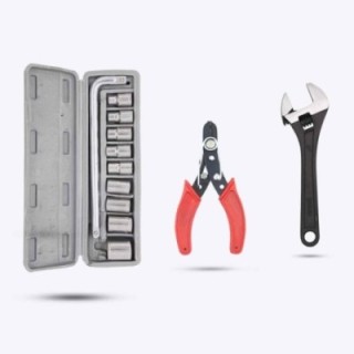 Hillgrove HGCM412M1 10-Piece Hex Socket Spanner Set with Wire Cutter & 8-Inch Adjustable Wrench image-1