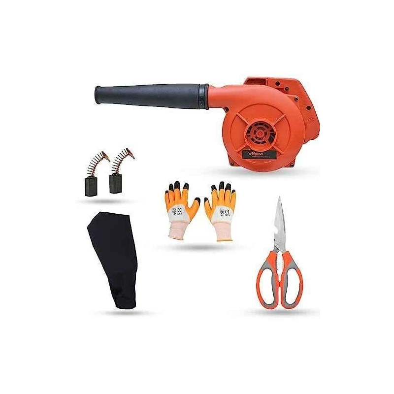 Hillgrove HGCM1124 800W Red Electric Air Blower with Carbon Brushes Gloves & Scissor image-3
